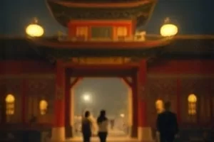 《走廊尽头》长走廊顶灯一盏盏亮起